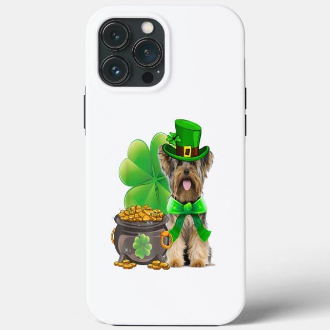 Yorkshire Terrier Kleeblatt St Patricks Day Dog Case-Mate iPhone Hülle (Rückseite)