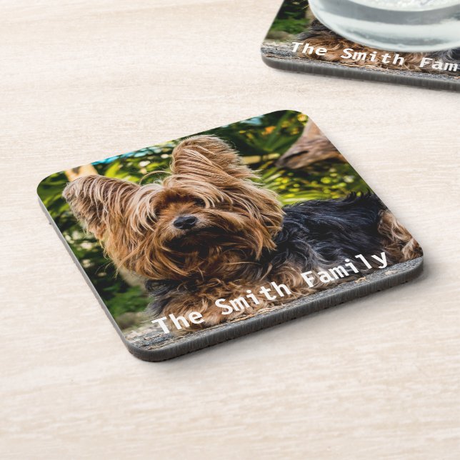 Yorkshire Terrier Kunststoffuntersetzer Untersetzer (Linke Seite)