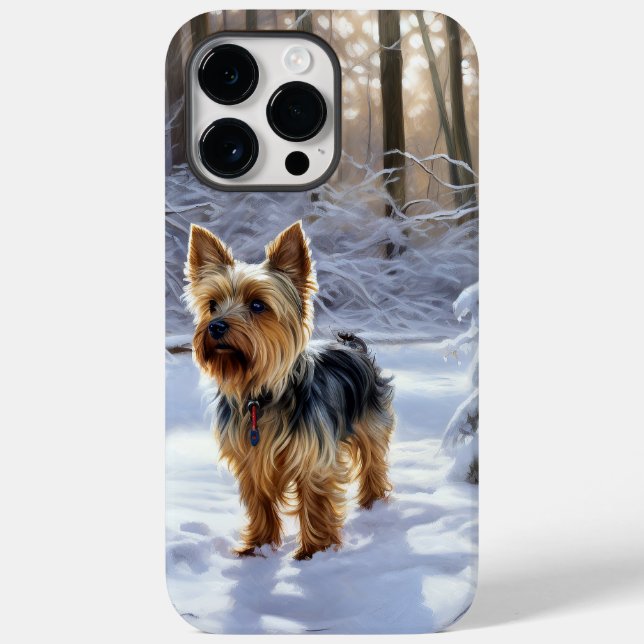 Yorkshire Terrier Let It Snow Christmas Case-Mate iPhone Hülle (Rückseite)