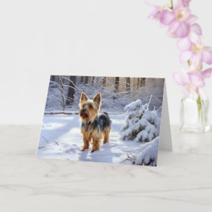 Yorkshire Terrier Let It Snow Christmas Karte