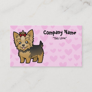 Yorkshire-Terrier-Liebe (kurzes Haar mit Bogen) Visitenkarte