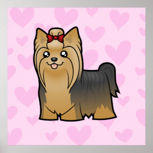 Yorkshire Terrier Liebe (langes Haar mit Bogen) Poster