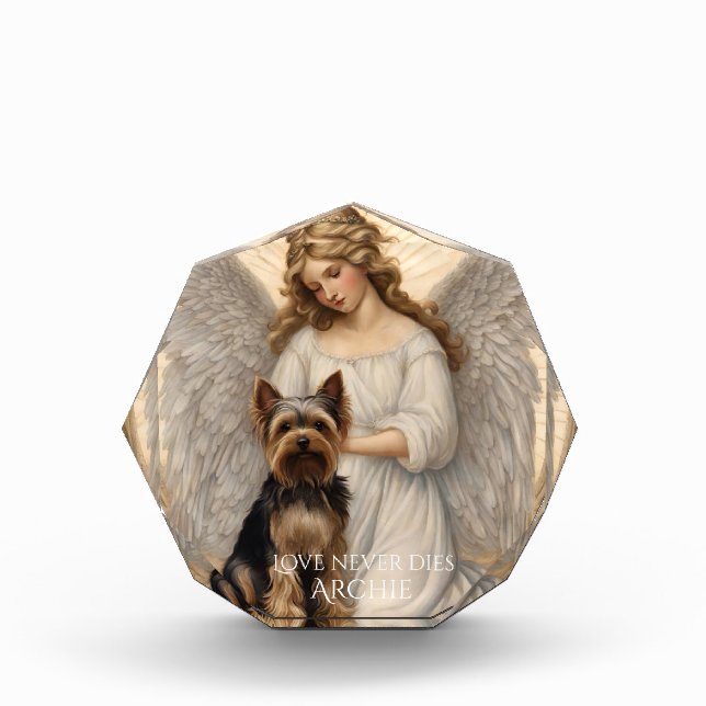 Yorkshire Terrier Liebe Never dies Memorial Fotoblock (Vorderseite)