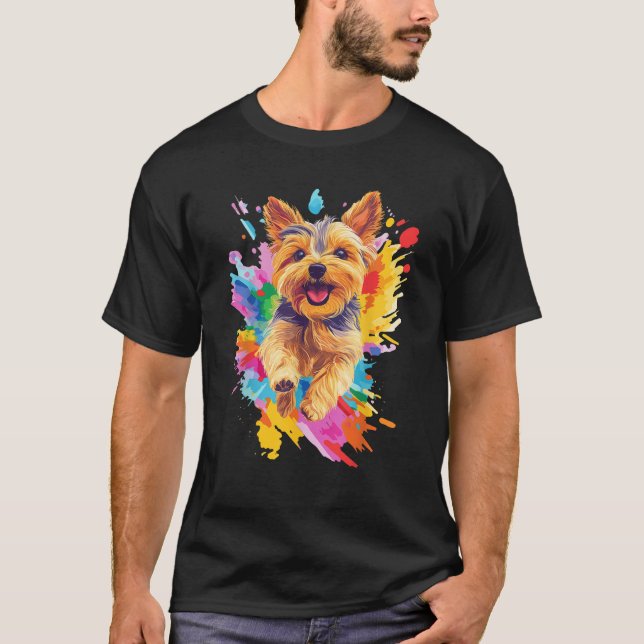 Yorkshire Terrier Lovers Splash Art Yorkshire Terr T-Shirt (Vorderseite)