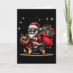Yorkshire Terrier Lustiger Weihnachten Yorkie Hund Karte