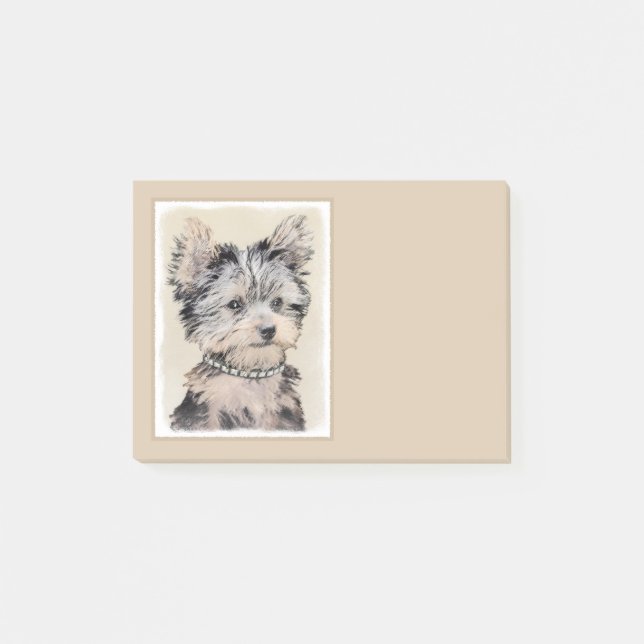 Yorkshire-Terrier-Malerei - niedliche Post-it Klebezettel (Vorderseite)