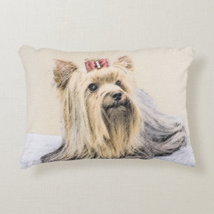 Yorkshire-Terrier-Malerei - niedliche Zierkissen