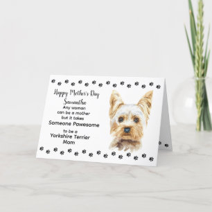Yorkshire Terrier Mama Monogram Name Mother Day Feiertagskarte