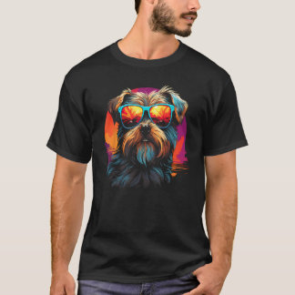Yorkshire Terrier mit Sonnenbrille Lustig Retro Vi T-Shirt