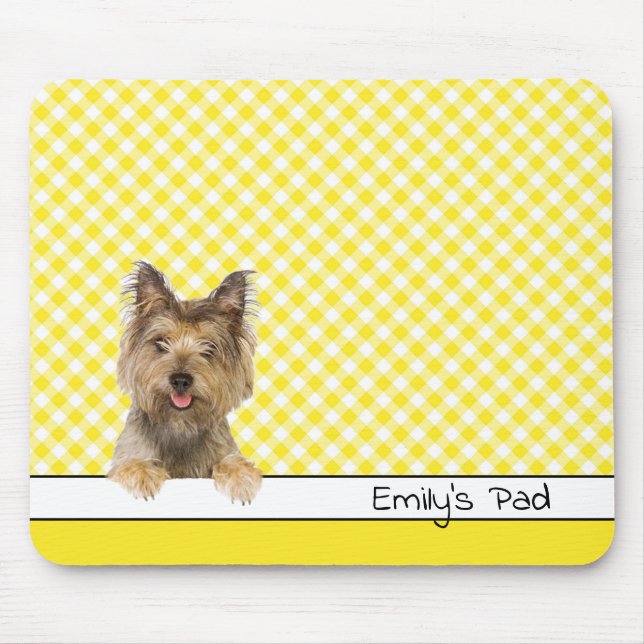 Yorkshire Terrier on Yellow Gingham Mousepad (Vorne)