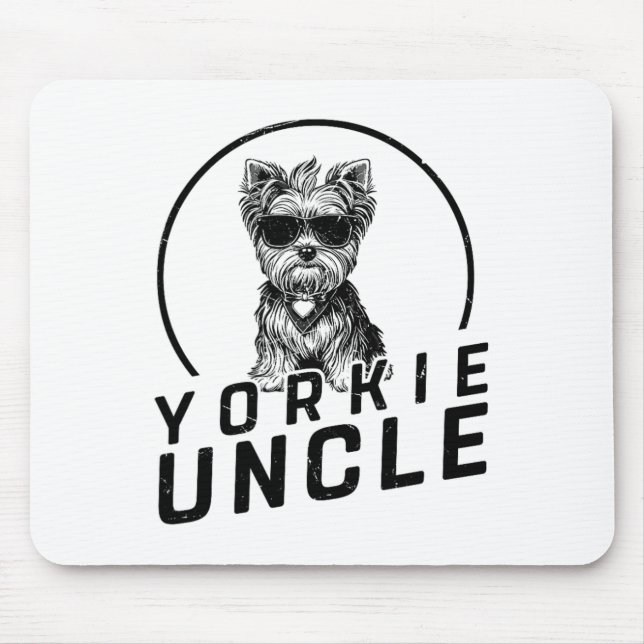 Yorkshire Terrier Oncle gibt Funny Dog Owners Gra Mousepad (Vorne)