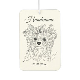 Yorkshire Terrier one line art customizable dog Autolufterfrischer