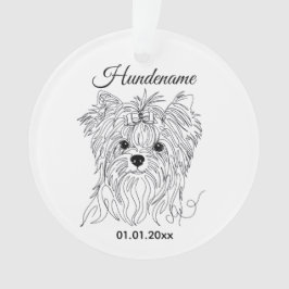 Yorkshire Terrier one line art customizable dog Ornament