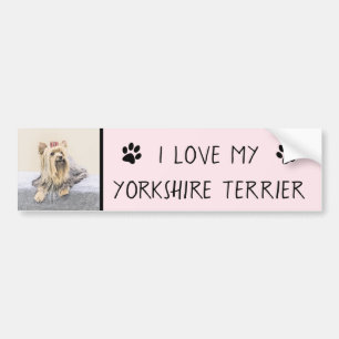 Yorkshire Terrier Painting - Niedliche Original Do Autoaufkleber
