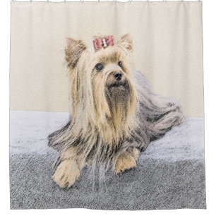 Yorkshire Terrier Painting - Niedliche Original Do Duschvorhang