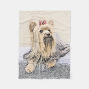 Yorkshire Terrier Painting - Niedliche Original Do Fleecedecke