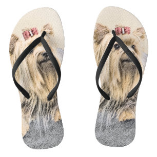 Yorkshire Terrier Painting - Niedliche Original Do Flip Flops
