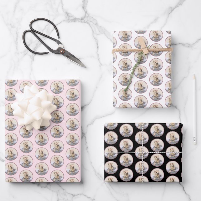 Yorkshire Terrier Painting - Niedliche Original Do Geschenkpapier Set (Vorderseite)