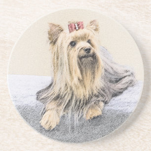 Yorkshire Terrier Painting - Niedliche Original Do Getränkeuntersetzer