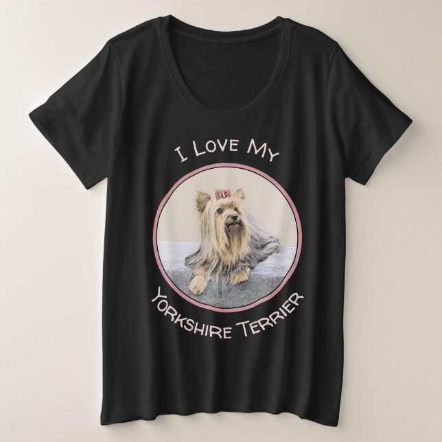 Yorkshire Terrier Painting - Niedliche Original Do Große Größe T-Shirt (Design vorne)