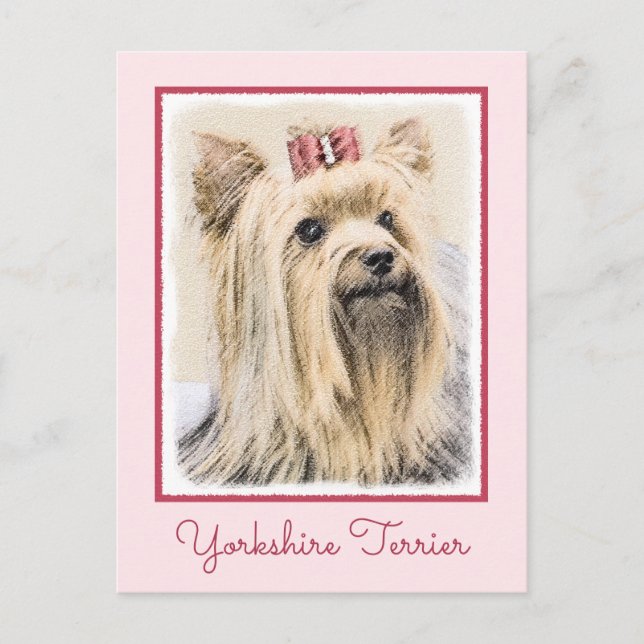 Yorkshire Terrier Painting - Niedliche Original Do Postkarte (Vorderseite)