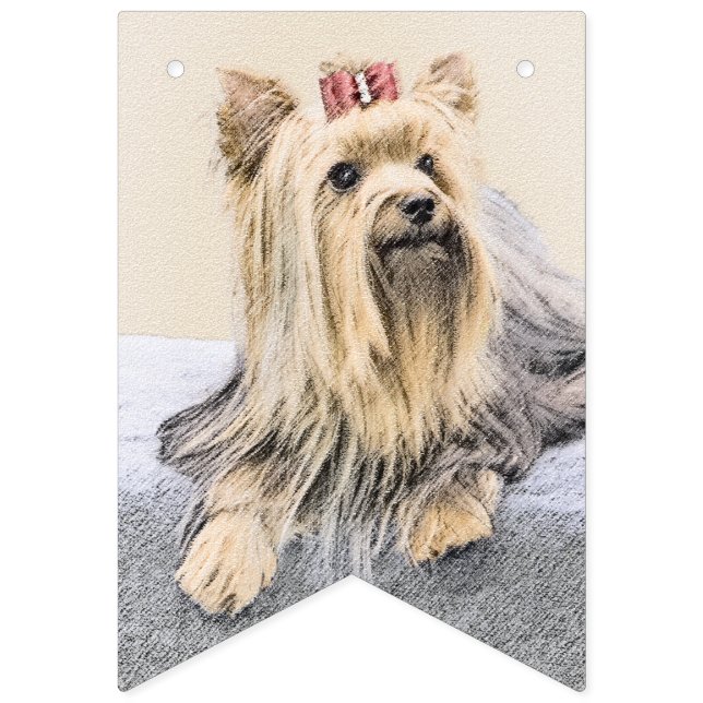 Yorkshire Terrier Painting - Niedliche Original Do Wimpelkette (Erste Fahne)
