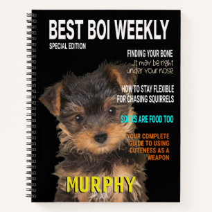 Yorkshire Terrier Parody Magazine Cover Notizbuch