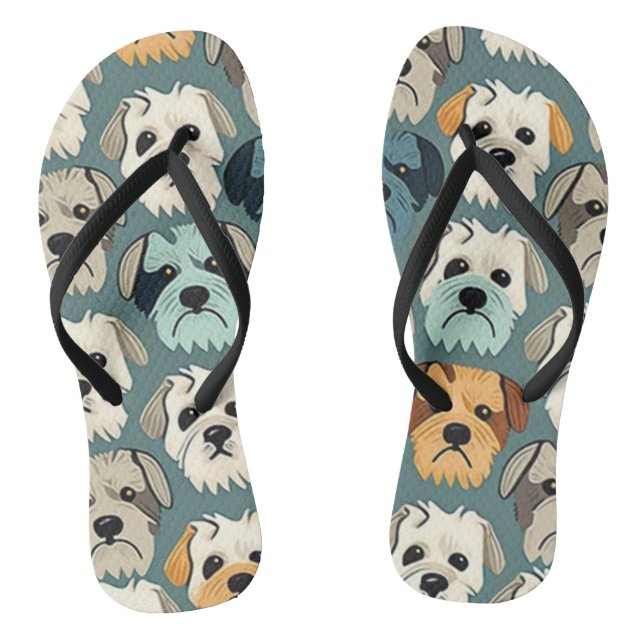 Yorkshire Terrier Pattern Flip Flops (Fußbett)