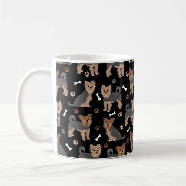 Yorkshire Terrier Paws and Bones Yorkie Dog Kaffeetasse (Links)