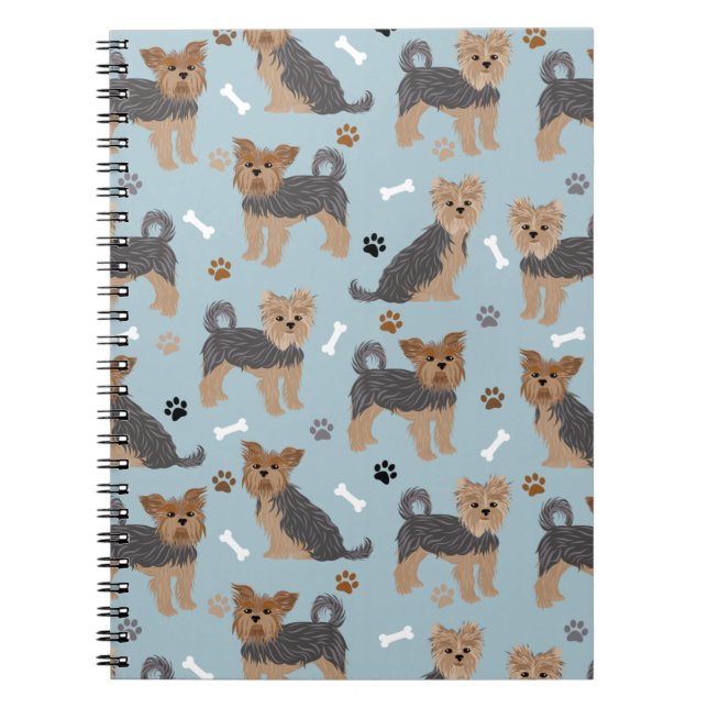Yorkshire Terrier Paws and Bones Yorkie Dog Notizblock (Vorderseite)
