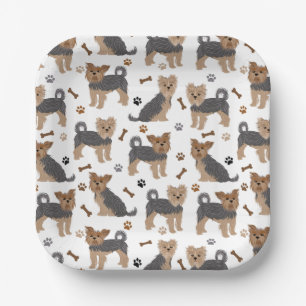 Yorkshire Terrier Paws and Bones Yorkie Dog Pappteller