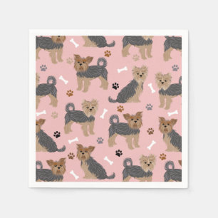 Yorkshire Terrier Paws and Bones Yorkie Dog Serviette