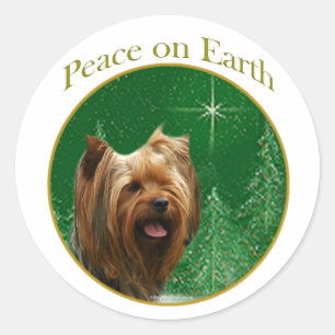 Yorkshire Terrier Peace Runder Aufkleber
