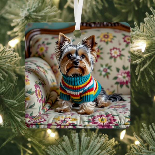 Yorkshire Terrier Personalisiert Weihnachten Ornament Aus Metall (InSitu)