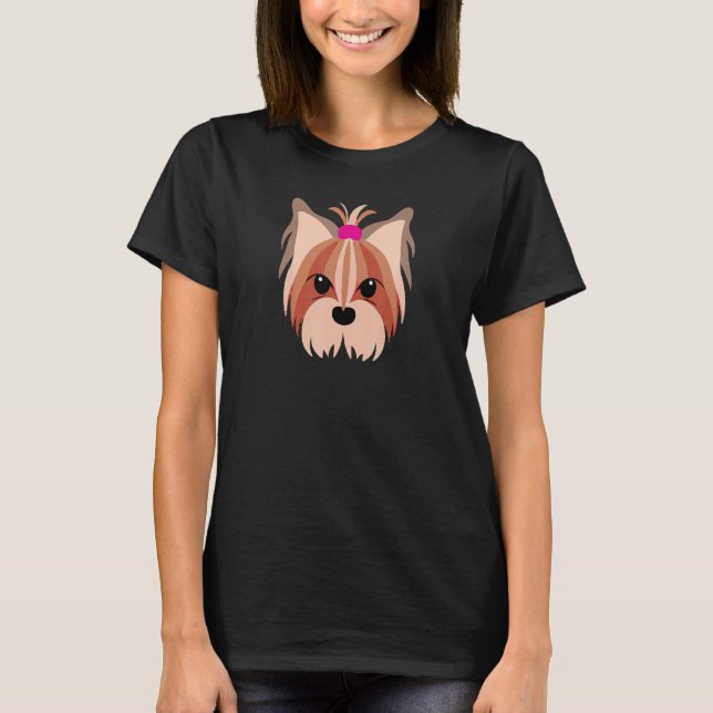 Yorkshire Terrier Pink Dog Yorkie Retro T-Shirt (Vorderseite)