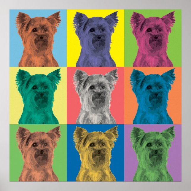 Yorkshire Terrier Pop-Art Ornament Poster (Vorne)