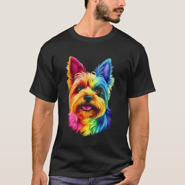 Yorkshire Terrier Pop Art T-Shirt (Vorderseite)