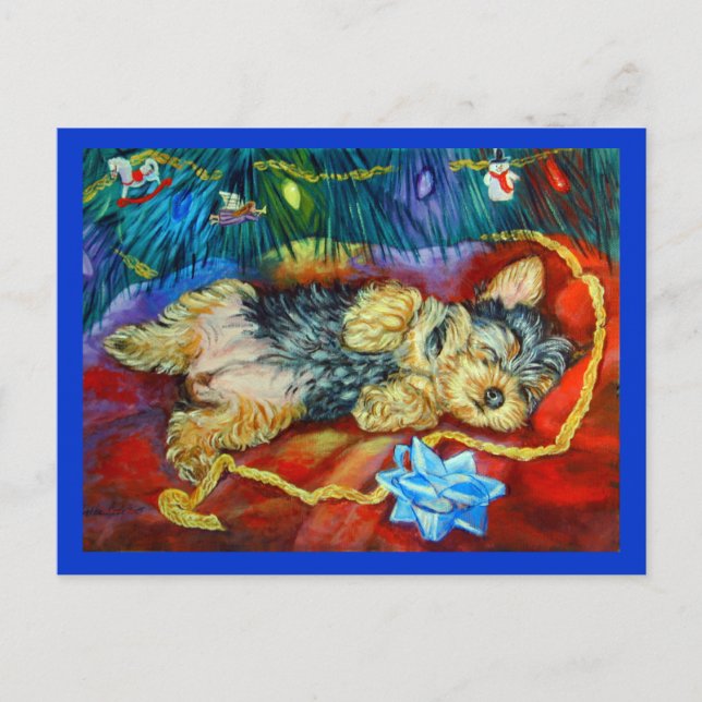 Yorkshire Terrier Postkarte (Vorderseite)