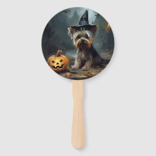 Yorkshire Terrier Pumpkins Halloween Beängstigend Fächer