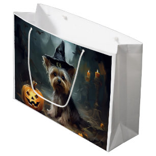 Yorkshire Terrier Pumpkins Halloween Beängstigend Große Geschenktüte