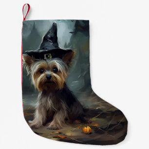 Yorkshire Terrier Pumpkins Halloween Beängstigend Kleiner Weihnachtsstrumpf