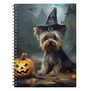 Yorkshire Terrier Pumpkins Halloween Beängstigend Notizblock