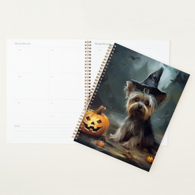 Yorkshire Terrier Pumpkins Halloween Beängstigend Planer (Anzeige)