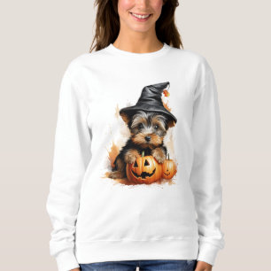 Yorkshire Terrier Puppy Halloween Sweatshirt