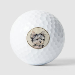 Yorkshire Terrier Puppy Painting Original Hundesch Golfball