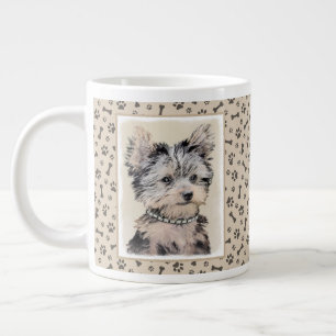 Yorkshire Terrier Puppy Painting Original Hundesch Jumbo-Tasse