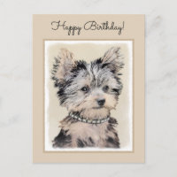 Yorkshire Terrier Puppy Painting Original Hundesch
