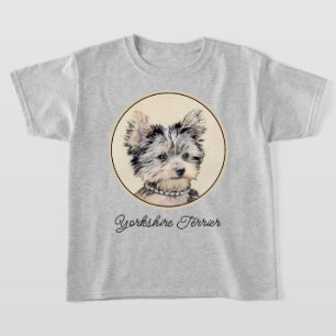 Yorkshire Terrier Puppy Painting Original Hundesch T-Shirt