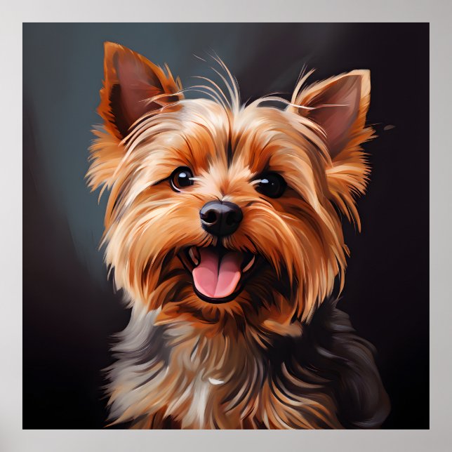 Yorkshire Terrier Realism Art Portrait Poster (Vorne)
