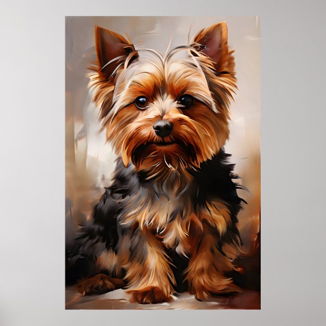 Yorkshire Terrier Realism Art Portrait Poster (Vorne)